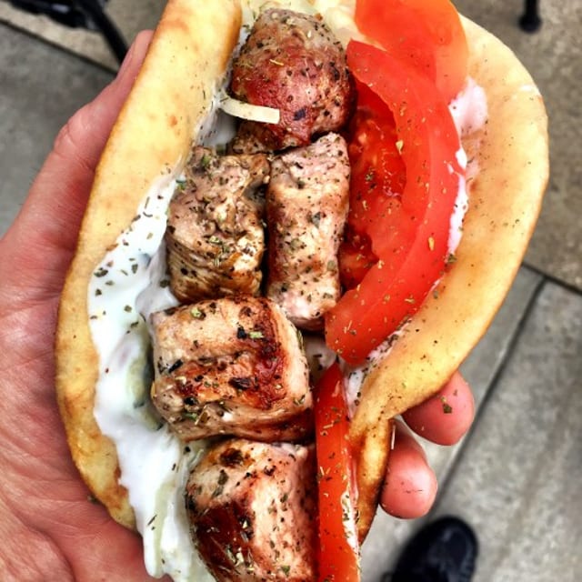 Shish-Ka-Bob (Pork) Sandwich.