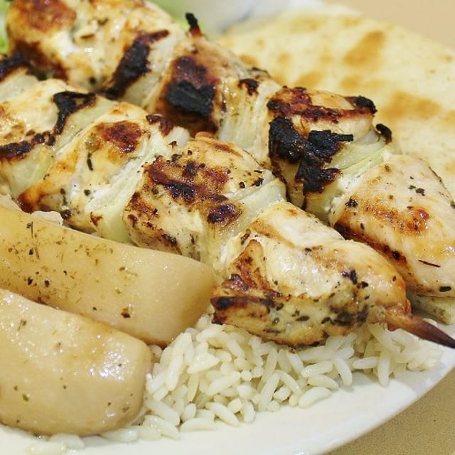 Chicken Kabob Plate.